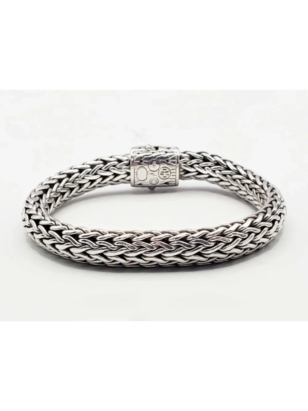 John Hardy 7.5mm Black Sapphire Icon Bracelet Sterling Silver Size M-L